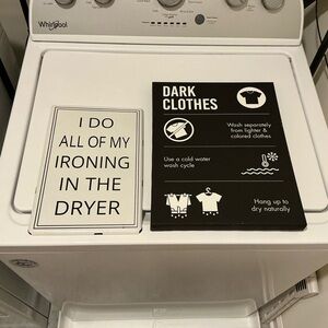 Laundry Room Wall Art Set - Black & White Signs